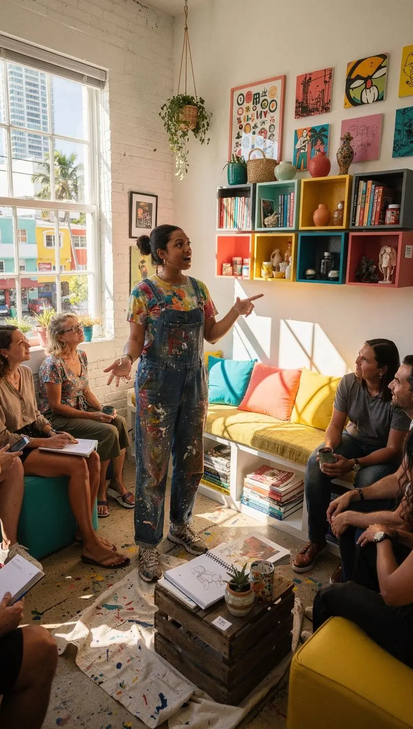 Sypialnia w małym apartamencie z zagłówkiem pełniącym rolę półki na książki.